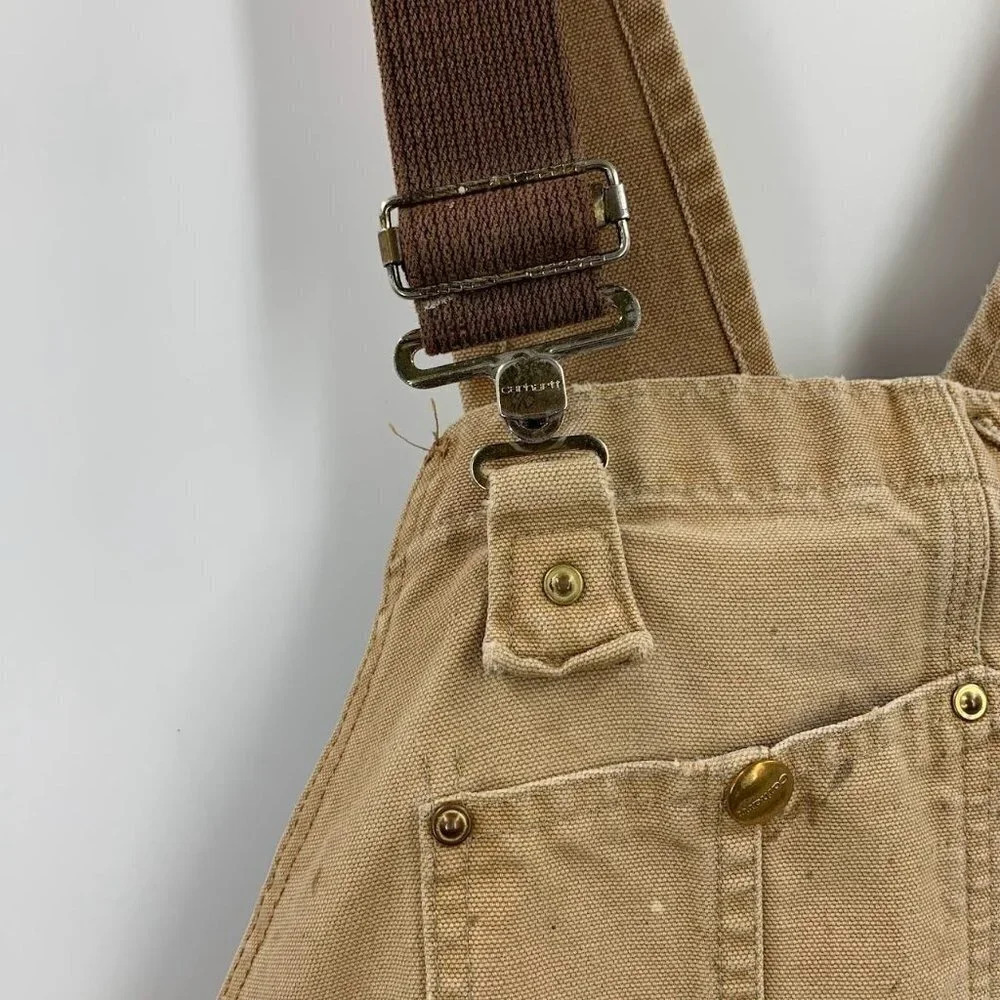 Carhartt Men's Vintage Relaxed Fit Duck Bib Made in USA Double Overalls SZ 44x30 - Picture 5 of 16